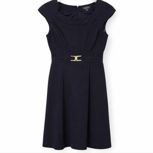 Tahari Arthur S Levine Navy Sheath Dress Sz 8P